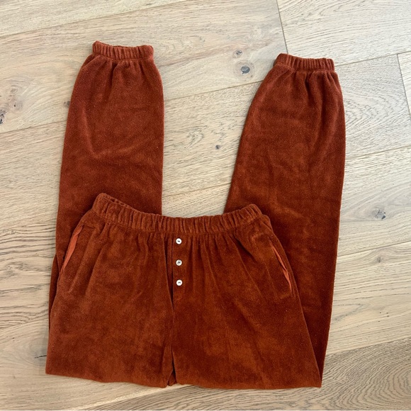 DONNI Terry Henley Sweatpants Cinnamon - Picture 7 of 9
